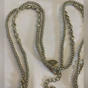 Chicos 30” Long Silver Tone Necklace